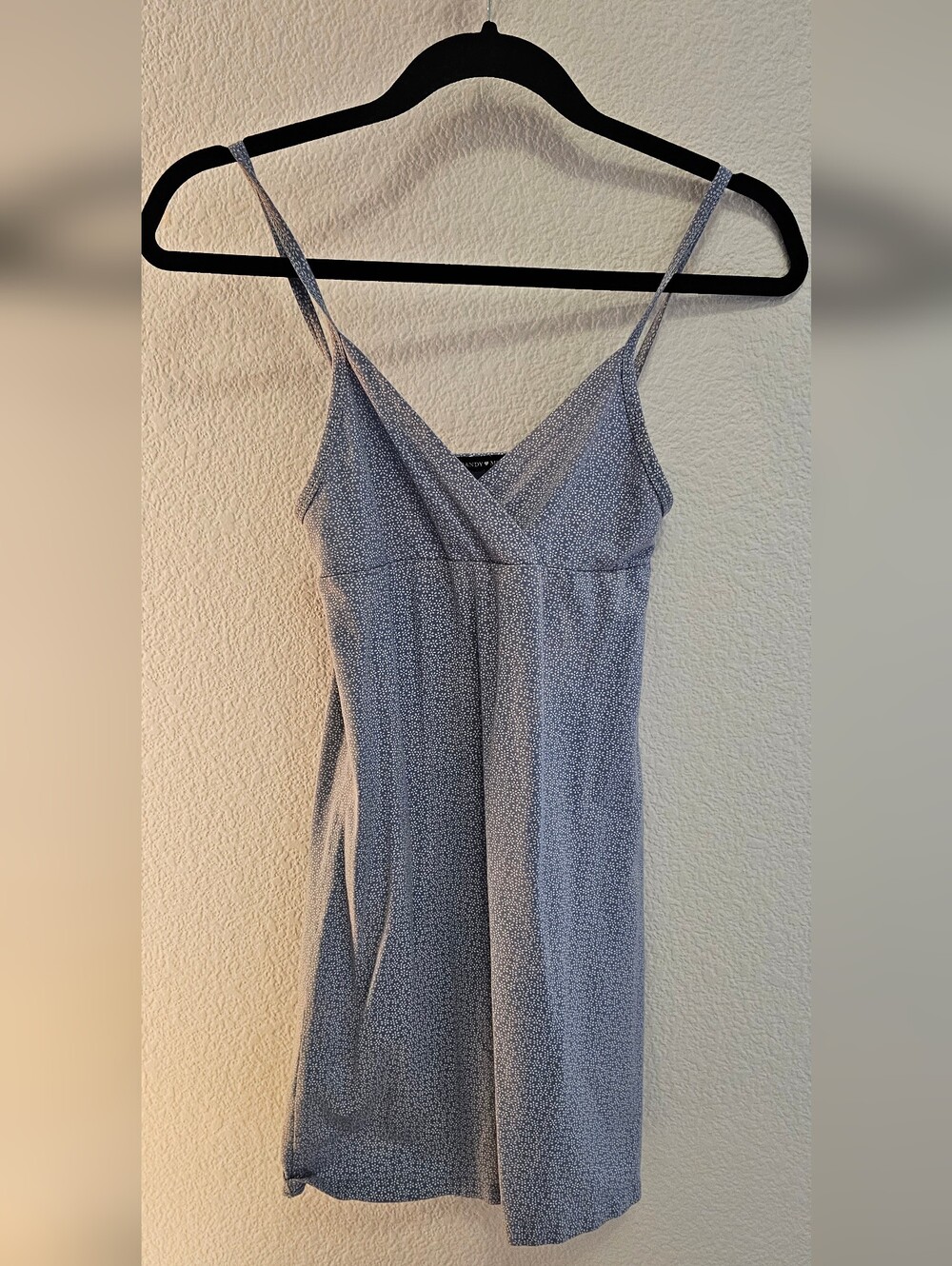 Light Blue Spaghetti Strap Summer Dress Brandy Melville